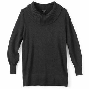 Cable & Gauge Sweater Womens Large  Grey Cowl Neck Long Sleeve Tunic Pullover